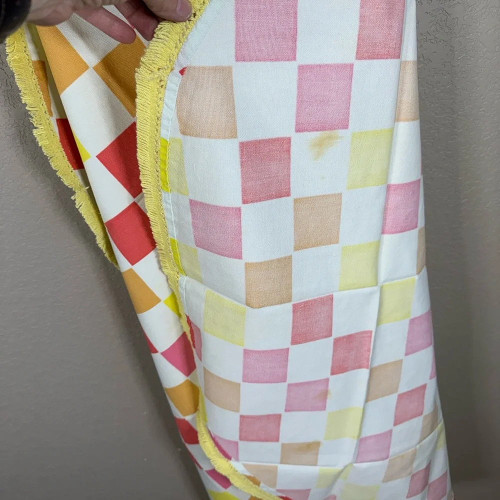 Colorful Checkered Round Tablecloth
